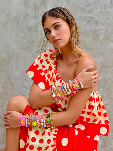 HAPPY FLOWER BRACELET (NEON PINK) – Venessa Arizaga