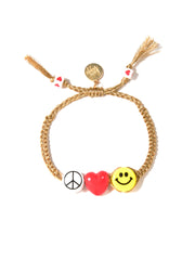 PEACE, LOVE, AND HAPPINESS BRACELET (GOLD)