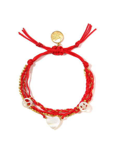 PEACE, LOVE, AND HAPPINESS BRACELET (RED)