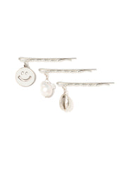 HAPPY BEACH BOBBY PIN SET (SILVER)