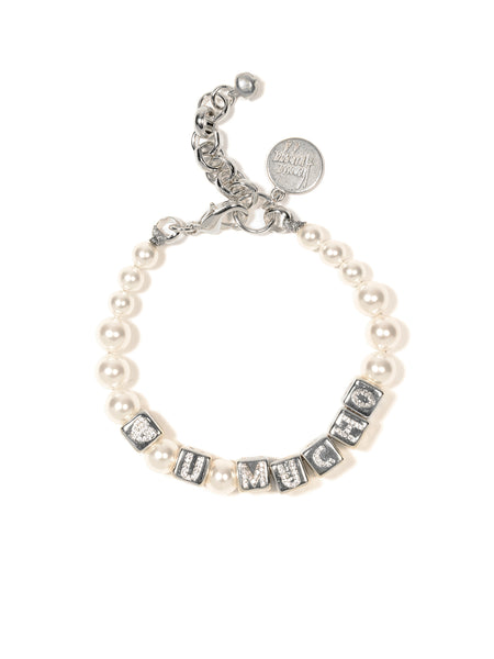 LOVE YOU MUCHO PEARL BRACELET (SILVER PAVE)