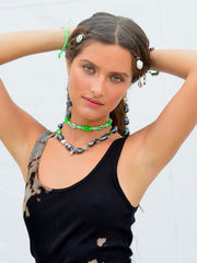 BEACH RAVE NECKLACE (NEON GREEN)