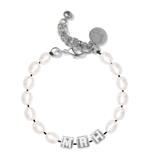 "SAY ANYTHING" CUSTOM FRESHWATER PEARL BRACELET (PAVE) - Customer's Product with price 153.00 ID iSwam9At9ihiUVncj8Oiuuym