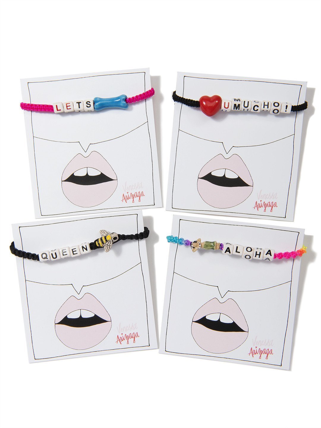 Multicolour Smiley Face Charm Dotty Glass Bead Bracelet | Dana Levy Ltd