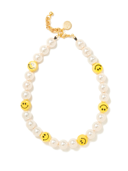 Freshwater Pearl Necklace with Colorful Smiley Face - 14k Gold-Filled –  LINK'D THE LABEL
