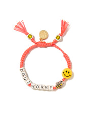 DON'T WORRY BEE HAPPY BRACELET (CORAL)