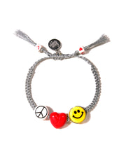 PEACE, LOVE, AND HAPPINESS BRACELET (SILVER)