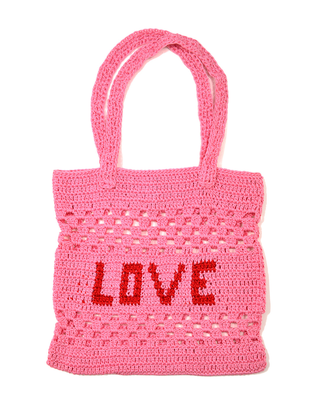 Crochet Heart Tote Bag 
